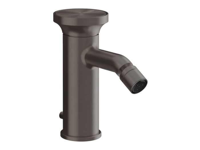 На изображении товар Cмеситель для биде Gessi Origini,  с донным клапаном, в комплекте отделочная вставка, цвет Black Metal Brushed PVD от официального представителя в Москве