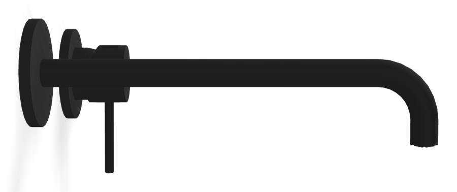 Смеситель для раковины Carlo Frattini Spillo Up, встраиваемый, настенный, без донного клапана, внешние части, цвет матовый чёрный - изображение 2