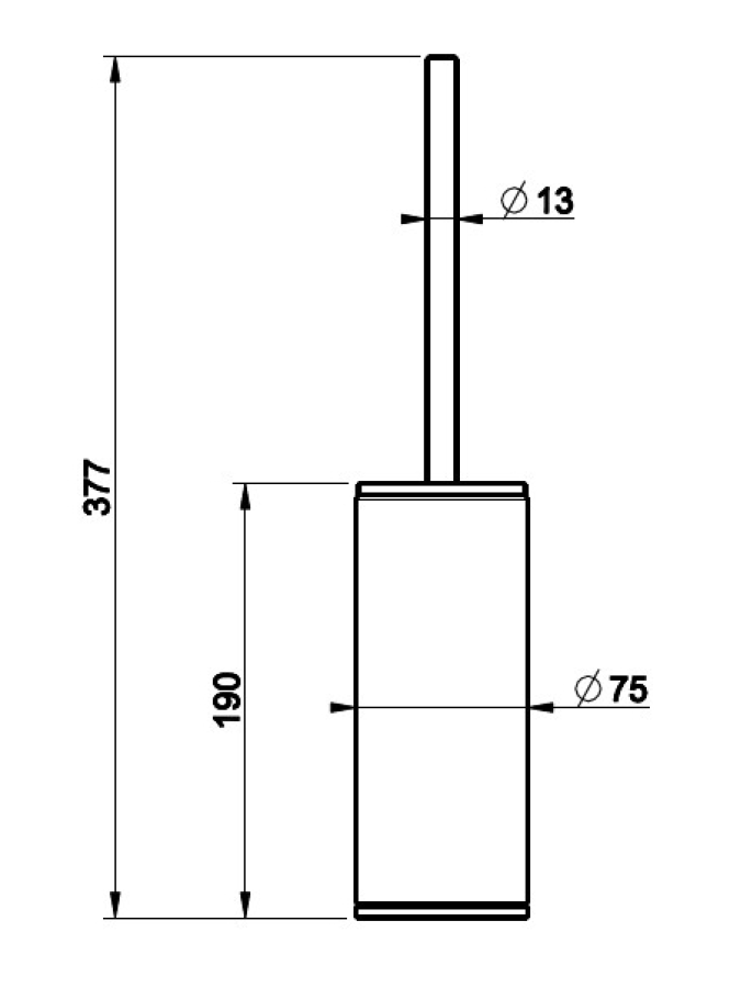 Ёршик Gessi Inciso, ⌀76х426 мм, напольный, цвет Black/Brushed Brass PVD - изображение 1