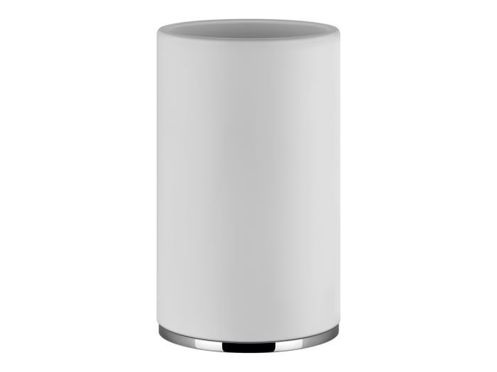 На изображении товар Стакан Gessi Inciso, настольный,  ⌀75х127 мм, цвет White/Chrome от официального представителя в Москве