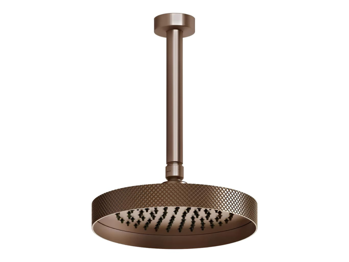 На изображении товар Верхний душ Gessi Anello, Ø218 мм, потолочный, шарнирный, цвет Copper Brushed PVD от официального представителя в Москве