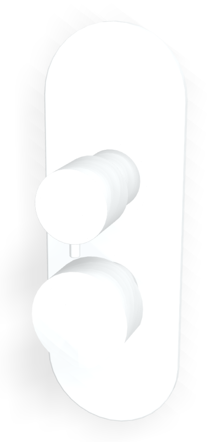 Смеситель Carlo Frattini SO, с переключателем на 2/3 потребителя, без ручек, Н-290 мм, внешняя часть, цвет белый матовый