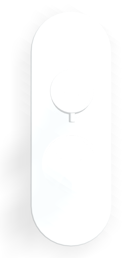 Смеситель Carlo Frattini SO, с переключателем на 2/3 потребителя, без ручек, Н-290 мм, внешняя часть, цвет белый матовый - изображение 1