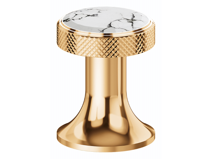 На изображении товар Запорный вентиль Joerger Valencia, встраиваемый, внешняя часть, цвет благородная латунь/белая бирюза от официального представителя в Москве