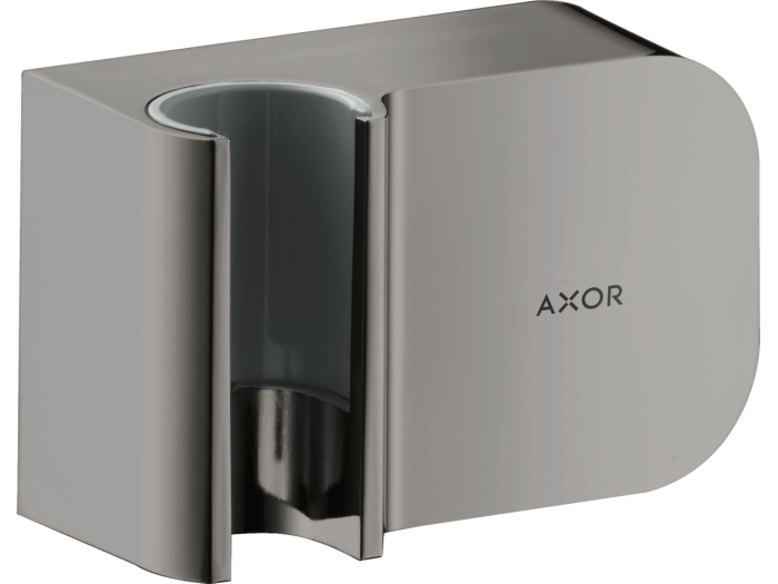 На изображении товар Держатель ручного душа Axor One, шланговое подсоединение, металл, цвет хром черный полированный от официального представителя в Москве