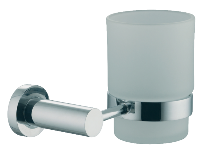 На изображении товар Стакан Carlo Frattini Rotola, с настенным держателем, из матового стекла, цвет янтарная бронза от официального представителя в Москве