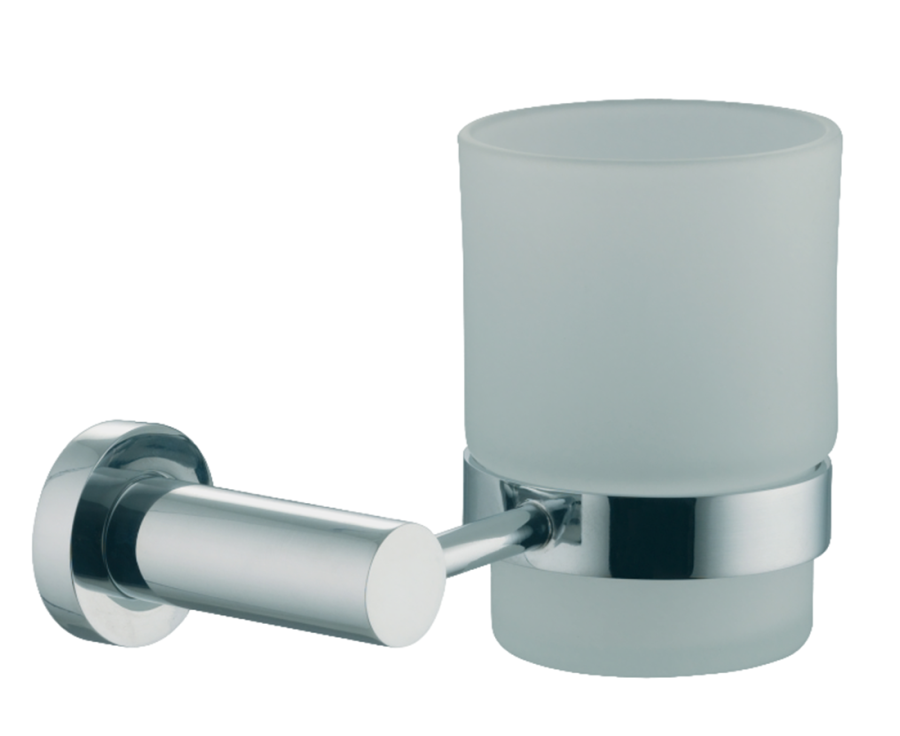 Стакан Carlo Frattini Rotola, с настенным держателем, из матового стекла, цвет янтарная бронза