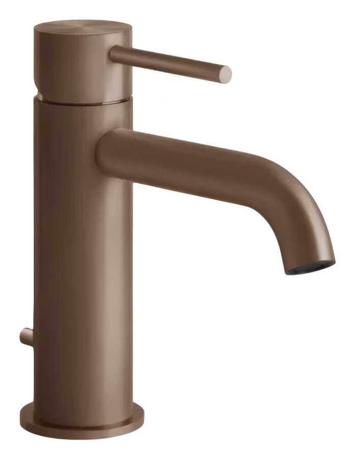 Смеситель для раковины Gessi 316 Flessa, с донным клапаном, Н-159 мм, цвет Copper Brushed PVD