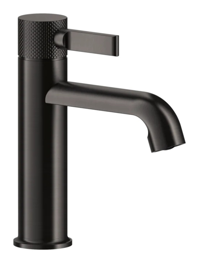 Смеситель для раковины Gessi Inciso, без донного клапана, цвет Black Metal Brushed PVD