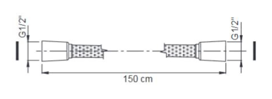 Шланг Carlo Frattini Spillo Steel, плетёный, стальной, в прозрачной силиконовой отделке, 1500 мм, цвет нержавеющая сталь - изображение 1