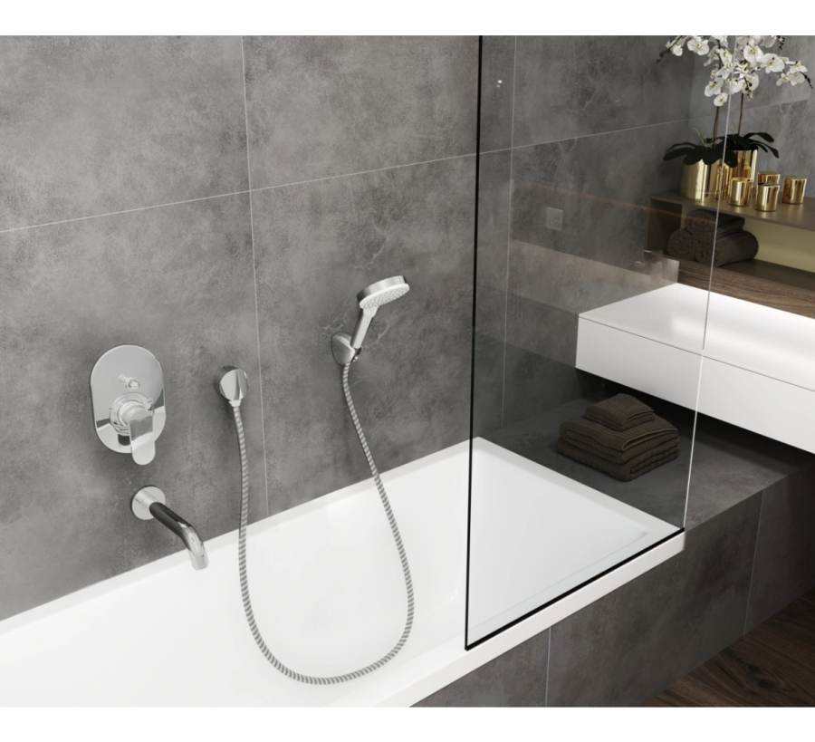 Излив для ванны Hansgrohe Vernis Blend, литой, выступ 204 мм, цвет хром - изображение 1