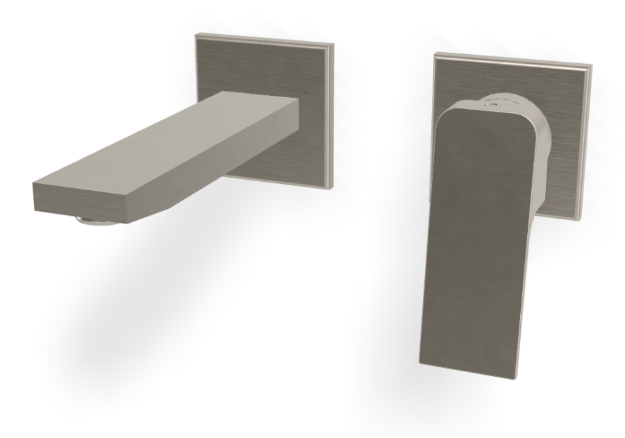 Смеситель для раковины Carlo Frattini Fit, с донным клапаном Click-Clack, излив 150 мм, внешняя часть, цвет никель брашированный