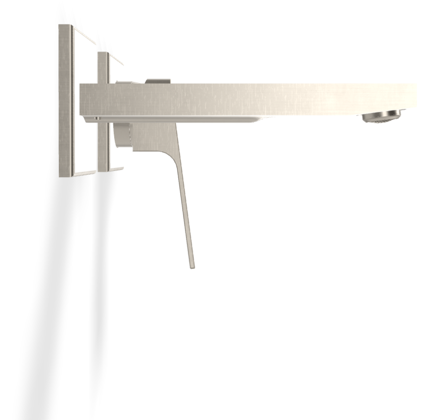 Смеситель для раковины Carlo Frattini Fit, с донным клапаном Click-Clack, излив 150 мм, внешняя часть, цвет никель брашированный - изображение 2