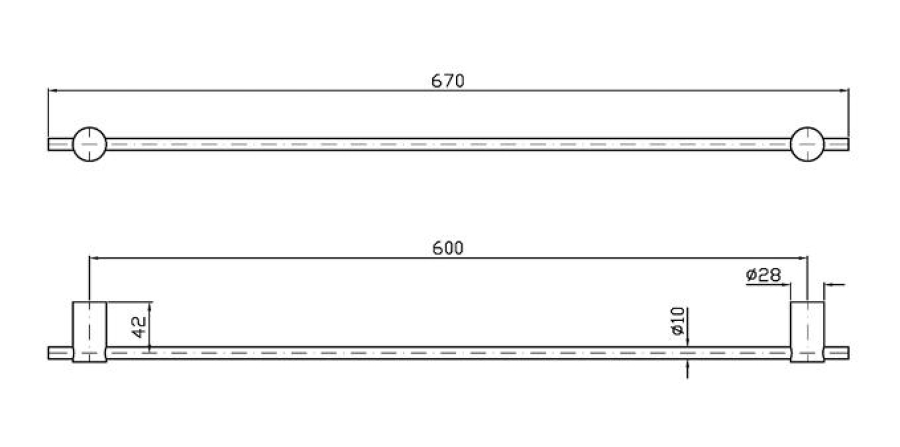 Полотенцедержатель Zucchetti Helm, настенный, L. 670 мм, сталь, цвет Brushed Chocolate PVD - изображение 1