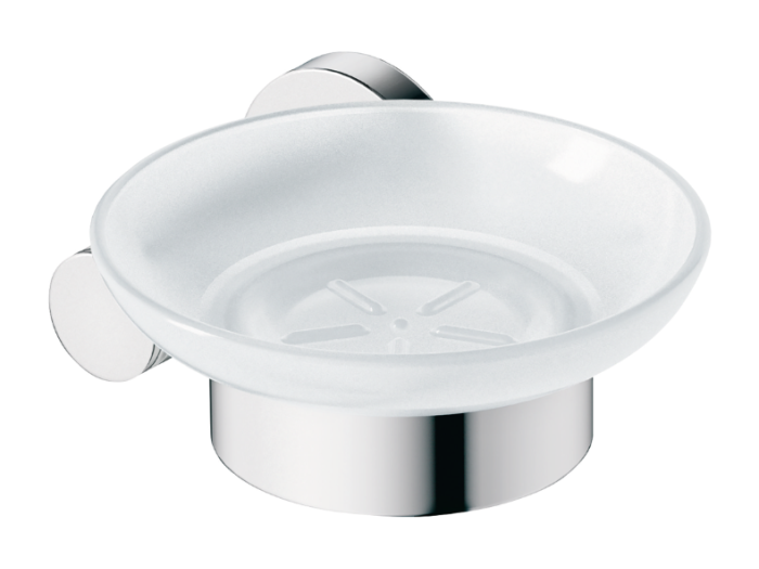 На изображении товар Мыльница Duravit D-Code настенная, левый держатель, стекло/металл, цвет матовый/хром от официального представителя в Москве