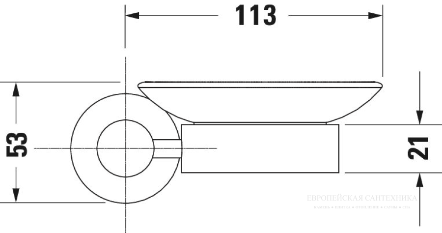 Мыльница Duravit D-Code настенная, левый держатель, стекло/металл, цвет матовый/хром - изображение 4