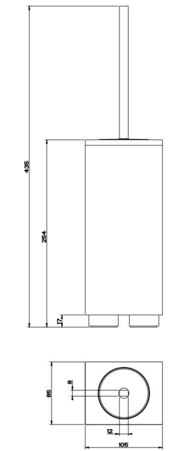Ёршик Gessi Rettangolo, напольный, цвет White/Warm Bronze Brushed PVD - изображение 1