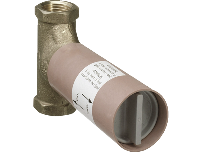 На изображении товар Скрытая часть запорного вентиля Hansgrohe, 3/4’ дюйма, шпиндельная, резиновая прокладка, расход воды 130 л/мин. от официального представителя в Москве