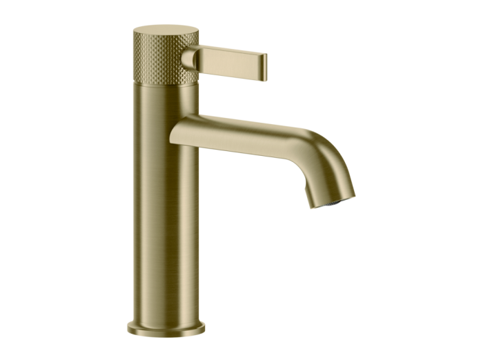 На изображении товар Смеситель для раковины Gessi Inciso, с донным клапаном, цвет Brass Brushed PVD от официального представителя в Москве