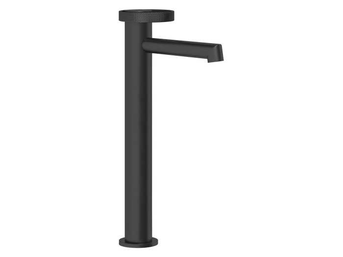 На изображении товар Смеситель для раковины Gessi Anello, высокий, короткий излив, цвет Matte Black от официального представителя в Москве