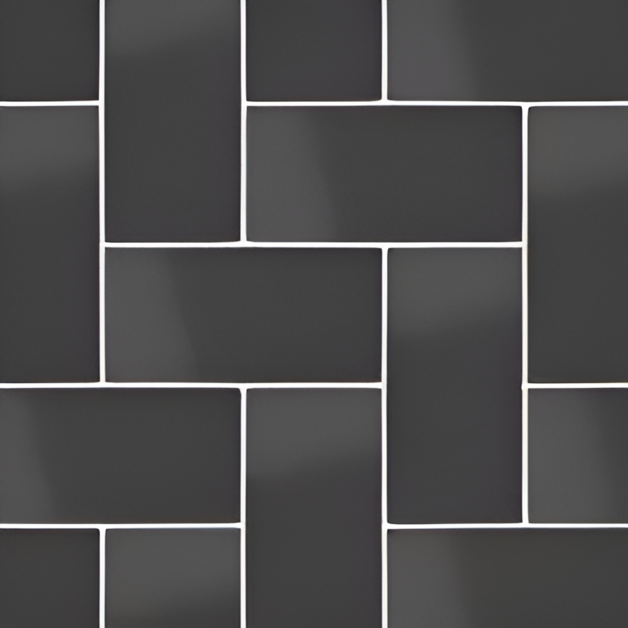 Micro. Керамогранит Microtiles Herringbone Glaze Black 40,2x40,2
