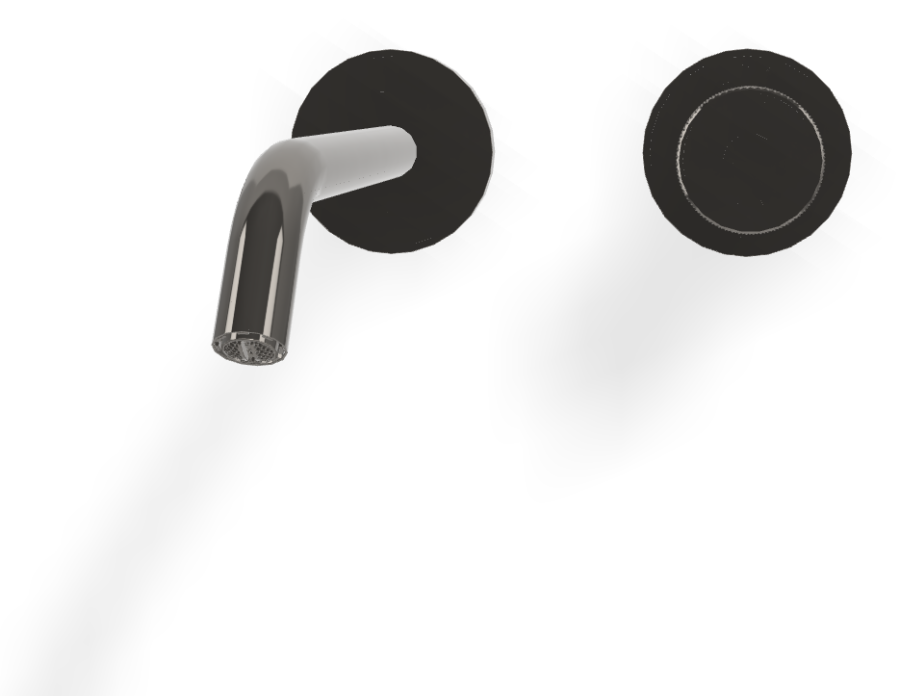 Смеситель для раковины Carlo Frattini Spillo Tech, ручка G Collection, настенный, с донным клапаном Click-Clack, излив 210 мм, внешняя часть, цвет чёрный хром - изображение 1