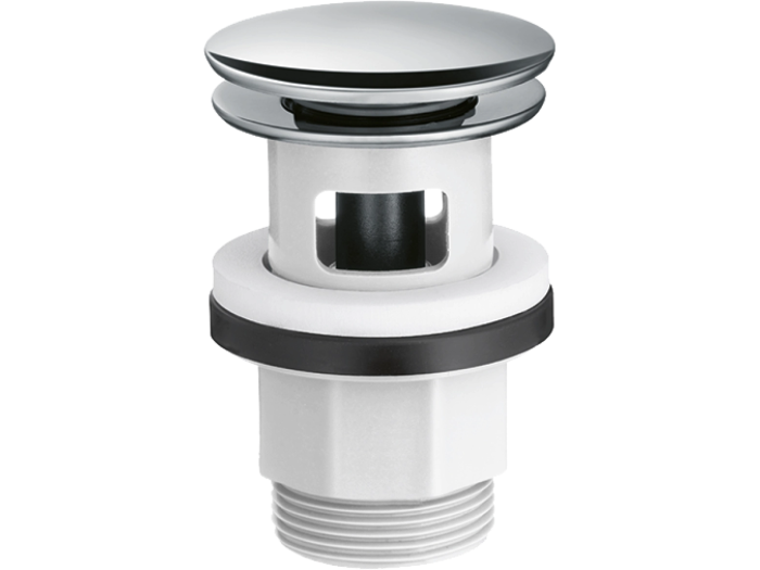 На изображении товар Донный клапан Hansgrohe, для биде и раковины, Push-Open, 1 1/4’, цвет хром от официального представителя в Москве