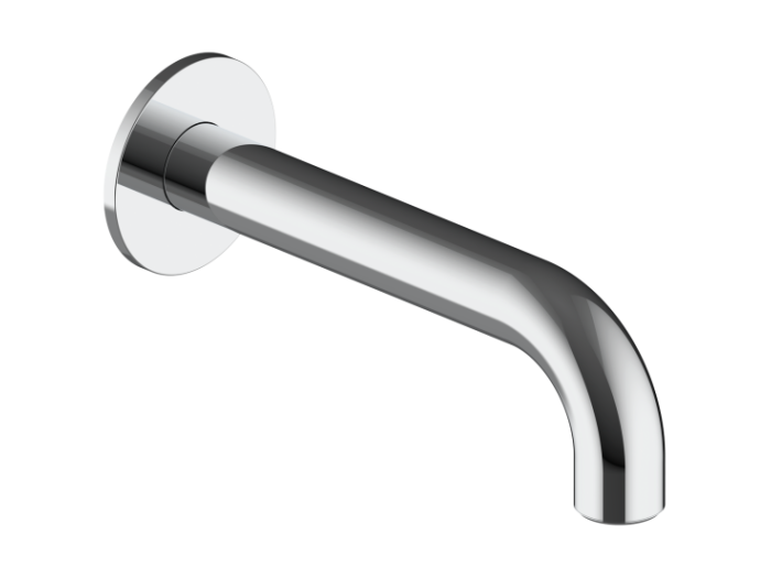 На изображении товар Излив для ванны Bossini Teo, Ø2,8х19 см, для прямого монтажа на стену, соединение G1/2”M, латунь, цвет хром от официального представителя в Москве