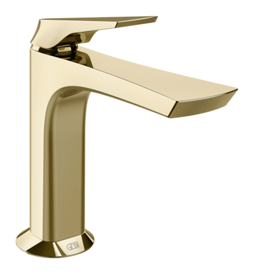 Смеситель для раковины Gessi Ventaglio, без донного клапана, цвет Brass PVD