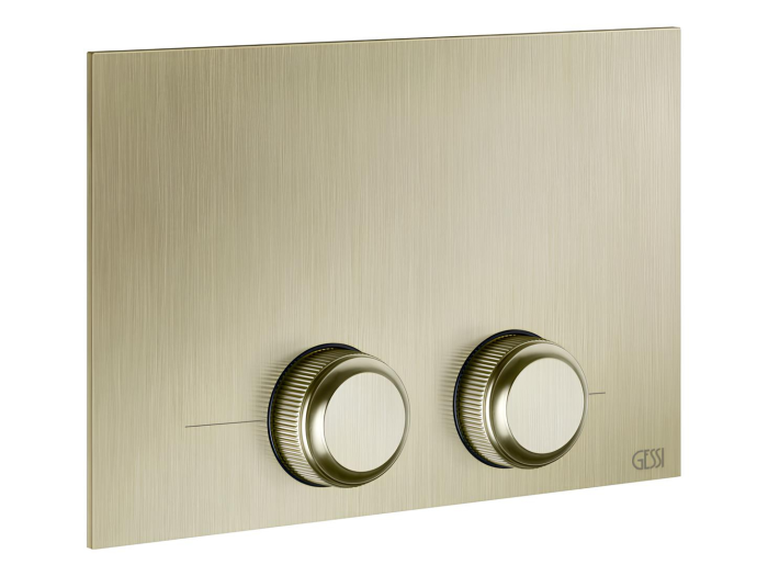 На изображении товар Клавиши смыва Gessi Venti20, для унитаза, к инсталляции TECE (TECEProfil, TECEBox, TECEProfil Octa 2, TECEConstruct), цвет Brushed Brass PVD от официального представителя в Москве