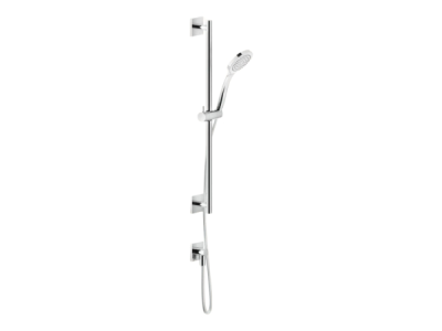 На изображении товар Душевой гарнитур Gessi Rilievo, с ручной лейкой, держателем, шлангом 1500 мм, цвет хром от официального представителя в Москве