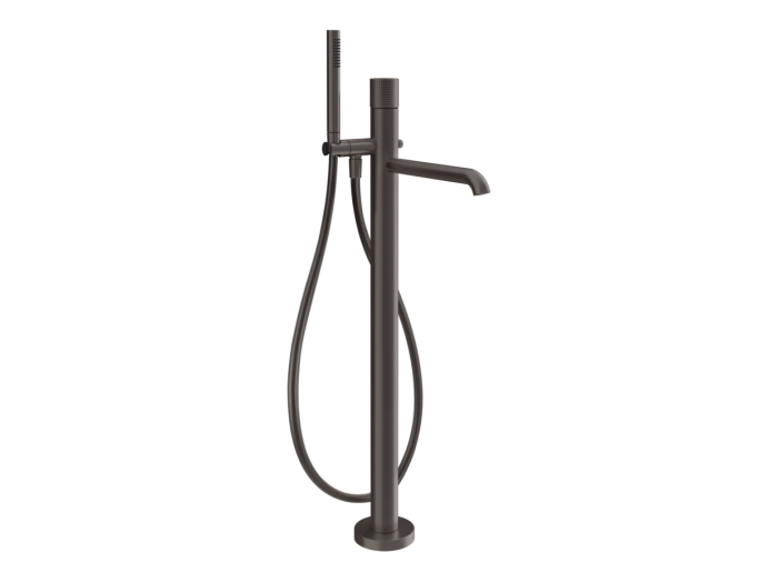 На изображении товар Смеситель для ванны Gessi Habito, напольный, встраиваемый, цвет Black Metal Brushed PVD от официального представителя в Москве