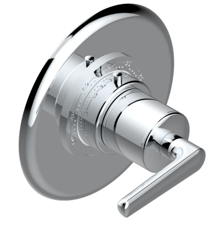 Термостат THG System Smooth Metal with lever, встраиваемый, внешняя часть, под встройку 8105N, 8200N, 8300, цвет хром