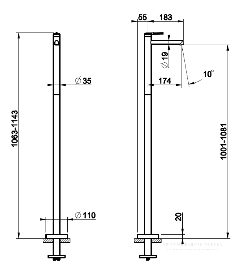 Смеситель Gessi Ingranaggio, встраиваемый, напольный, без донного клапана, внешняя часть, цвет Brass PVD - изображение 1