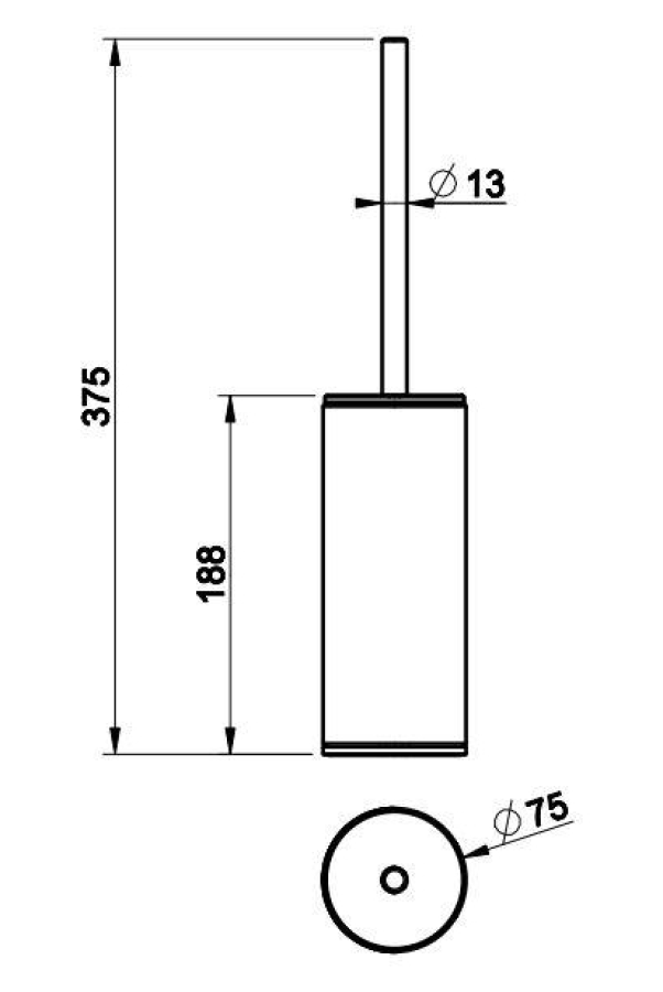 Ёршик Gessi316, напольный, Ø76хh424 мм, цвет Black/Steel Brushed - изображение 3