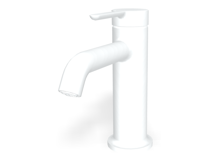 На изображении товар Смеситель для раковины Carlo Frattini Snap, с 2 гибкими шлангами, донным клапаном, глубина 142 мм, цвет белый матовый от официального представителя в Москве