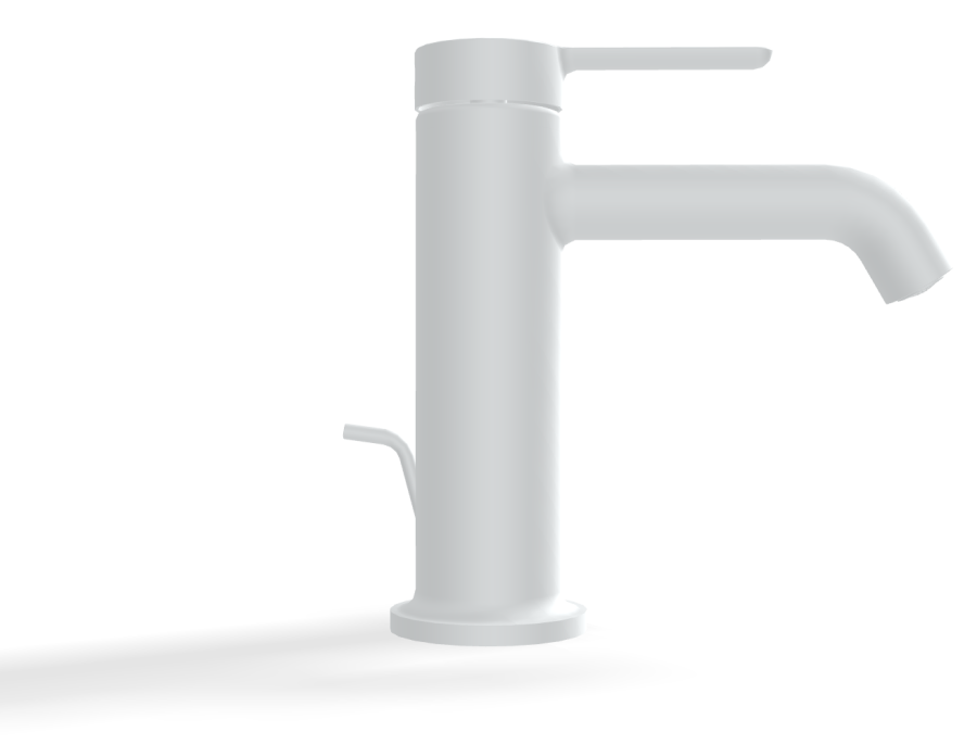 Смеситель для раковины Carlo Frattini Snap, с 2 гибкими шлангами, донным клапаном, глубина 142 мм, цвет белый матовый - изображение 2