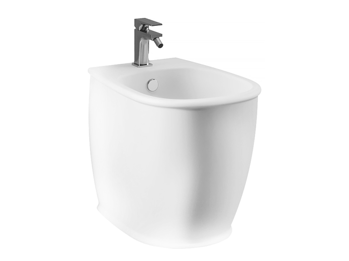 На изображении товар Artceram Atelier биде 370х520 мм, напольное, 1 отверстие для смесителя, комплект креплений, перелив, Livingtec, цвет белый матовый Senza Decoro от официального представителя в Москве