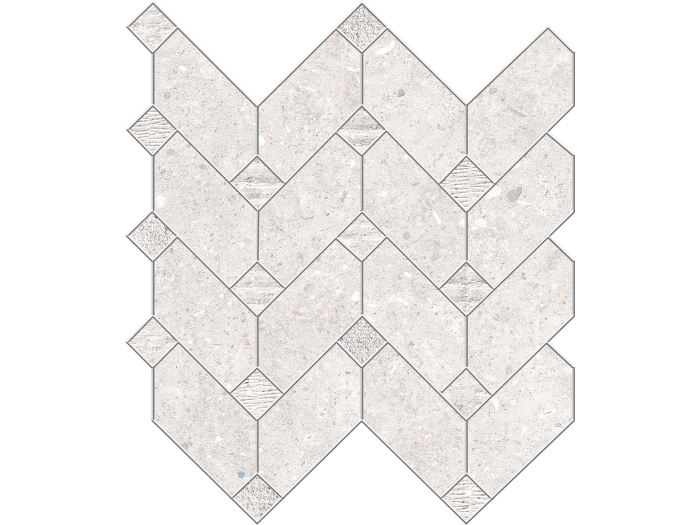 На изображении товар La Fabbrica Ava Керамогранит Agglomerate 30X35 Mosaico Freccia Pearl nat\lap 30x30 от официального представителя в Москве
