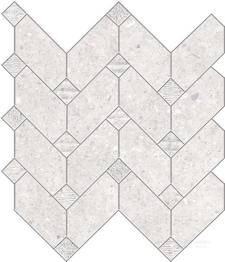 La Fabbrica Ava Керамогранит Agglomerate 30X35 Mosaico Freccia Pearl nat\lap 30x30