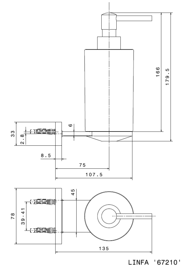 Дозатор Newform для мыла, колба белая керамика, помпа и настенный держатель, цвет хром - изображение 3
