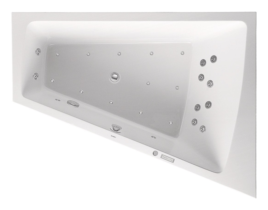 Ванна Duravit Paiova, встраиваемая, 1700x1300 мм,  гидромассаж Combi-System L,  наклон для спины справа, цвет белый