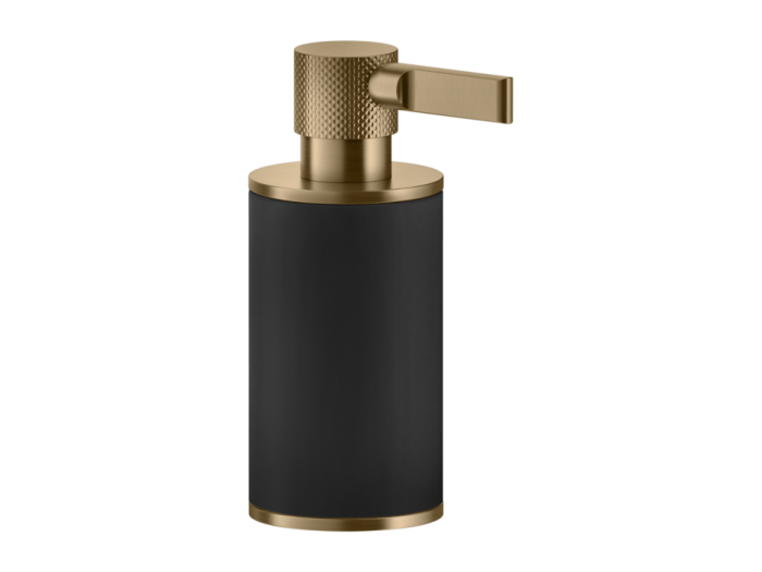 На изображении товар Дозатор Gessi Inciso ⌀75хh191 мм, настольный, цвет Black/Warm Bronze Brushed PVD от официального представителя в Москве