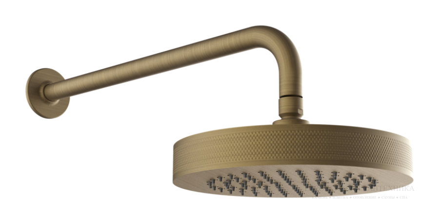 Верхний душ Gessi Inciso Ø220 мм, настенный, цвет Antique Brass