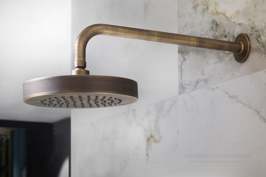 Верхний душ Gessi Inciso Ø220 мм, настенный, цвет Antique Brass - изображение 1