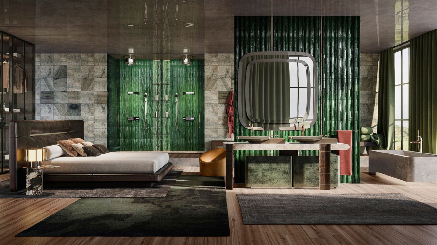 Смеситель для раковины Gessi Jacqueline на 3 отверстия, с низким изливом, с Т-образным вентилем под дерево Nickel PVD - изображение 9