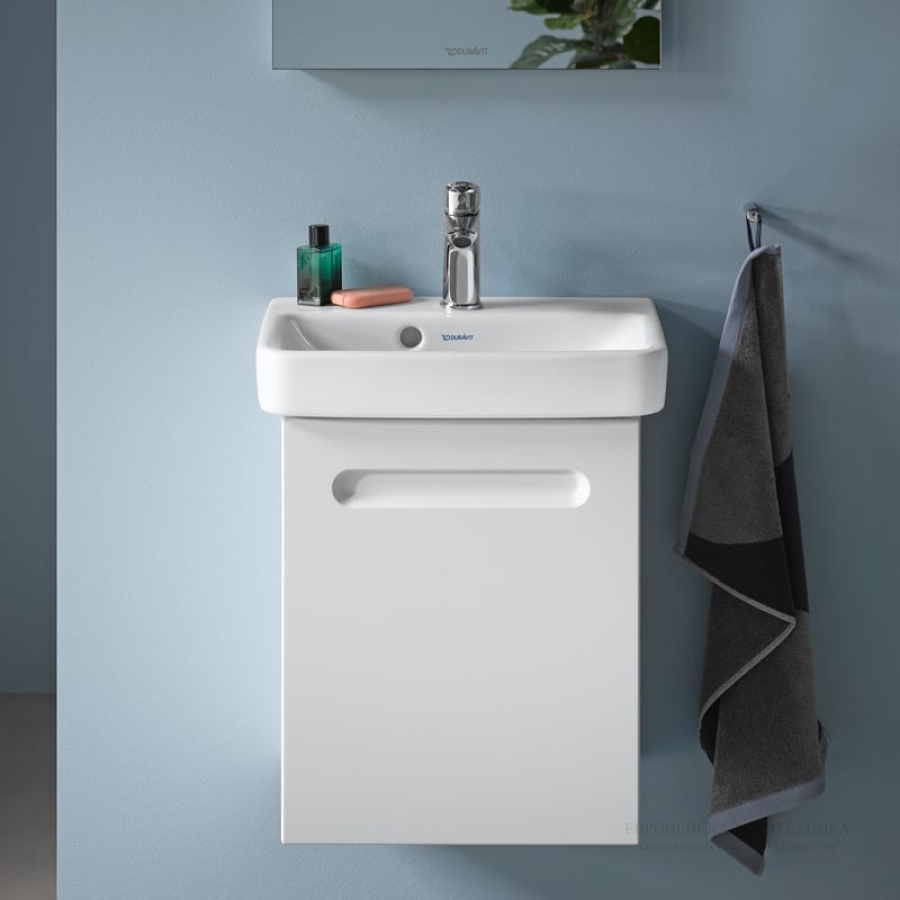 Раковина Duravit No.1 для рук, 450х350 мм, с переливом, 1 отверстие для смесителя, цвет белый - изображение 3