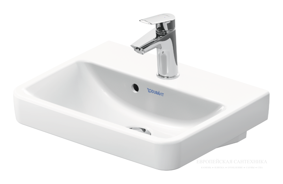 Раковина Duravit No.1 для рук, 450х350 мм, с переливом, 1 отверстие для смесителя, цвет белый