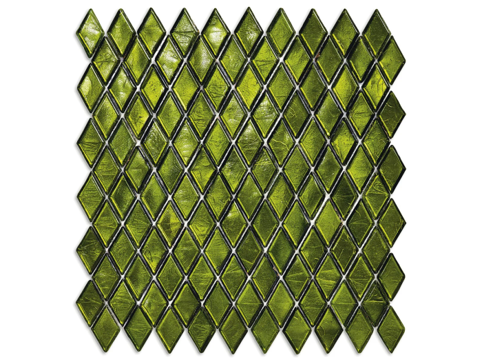 На изображении товар Sicis Стеклянная мозаика Diamond ITEM 02 Tormalina chips size 23х40 mm sheet size 259x266 mm от официального представителя в Москве