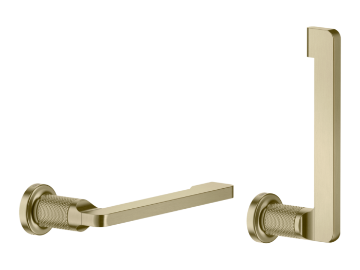 На изображении товар Бумагодержатель Gessi Inciso, настенный, цвет Brass Brushed PVD от официального представителя в Москве